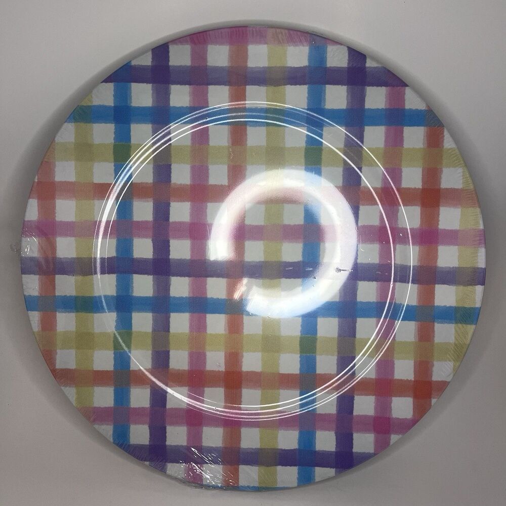 Celebrate It Easter Plaid Decorative Charger Plates 13” Set of 4 Multicolor New